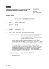 Journal de la 904ème séance plénière du Forum