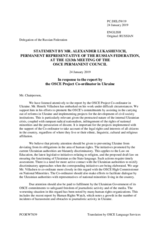 Statement by the Delegation of the Russian Federation in response to the report by the OSCE Project Co-ordinator in Ukraine, Ambassador Henrik Villadsen