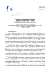 Statement by the Delegation of Ukraine in response to the report by the OSCE Project Co-ordinator in Ukraine, Ambassador Henrik Villadsen