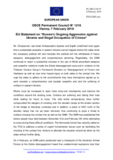 Statement by the Romanian EU Presidency on Russia’s ongoing aggression against Ukraine and the illegal occupation of Crimea