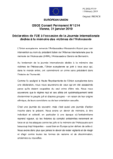 Déclaration de l’UE à l’occasion de la Journée internationale dédiée à la mémoire des victimes de l’Holocauste