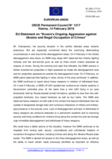Statement by the Romanian EU Presidency on Russia’s ongoing aggression against Ukraine and illegal occupation of Crimea