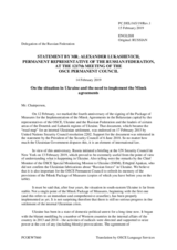 Statement by the Delegation of the Russian Federation on the situation in Ukraine and the need to implement the Minsk agreements