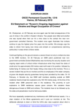 Statement by the Romanian EU Presidency on Russia’s ongoing aggression against Ukraine and illegal occupation of Crimea