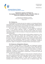 Statement by the Delegation of Ukraine in response to the report by the Director of the Office for Democratic Institutions and Human Rights (ODIHR), Ms. Ingibjörg Sólrún Gísladóttir