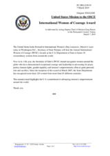 Statement by the Delegation of the United States of America on the International Women’s Day