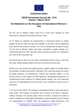 Statement by the Romanian EU Presidency on the International Women’s Day