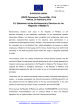 Statement by the Romanian EU Presidency on the parliamentary elections and post-electoral perspectives in Moldova