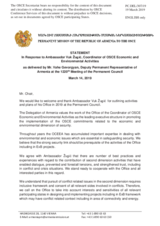 Statement by the Delegation of Armenia in response to the report by the Co-ordinator of OSCE Economic and Environmental Activities, Ambassador Vuk Žugić