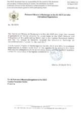 Information Exchange by the Delegation of Montenegro on Conventional Arms Transfer