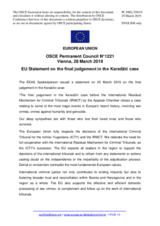 Statement by the Romanian EU Presidency on the final verdict in the case of Mr. R. Karadžić