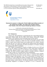 Statement by the Delegation of Ukraine in response to the report by Ambassador Ertugrul Apakan and to the update by Ambassador Martin Sajdik