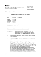 Journal of the 911h Plenary Meeting of the Forum for Security Co-operation
