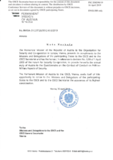 Response by the Delegation of Austria to the Questionnaire on the Code of Conduct on Politico-Military Aspects of Security