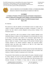Statement by the Delegation of Armenia on violation of the freedoms of assembly and expression in Turkey