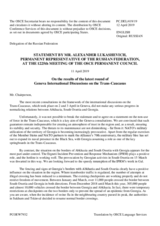 Statement by the Delegation of the Russian Federation on the 47th round of the Geneva International Discussions, held in Geneva on 3 April 2019