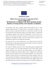 Statement by the Romanian EU Presidency in response to the opening statement by H.E. Zohir Saidzoda, Deputy Minister of Foreign Affairs, Republic of Tajikistan