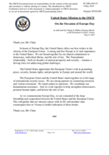 Statement by the Delegation of the United States of America on Europe Day, celebrated on 9 May 2019