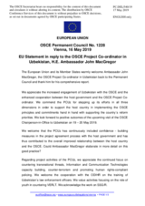 Statement by the Romanian EU Presidency in response to the report by the OSCE Project Co-Ordinator in Uzbekistan, Ambassador John MacGregor