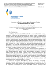 Statement by the Delegation of Ukraine in response to Russia’s ongoing aggression against Ukraine and illegal occupation of Crimea