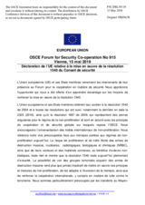 Déclaration de l´UE relative à la mise en oeuvre de la résolution 1540 du Conseil de sécurité