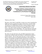 Statement by the Delegation of the United States of America in response to Russia’s ongoing aggression against Ukraine and illegal occupation of Crimea