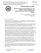 Statement by the Delegation of the United States of America on Russia’s ongoing aggression against Ukraine and illegal occupation of Crime