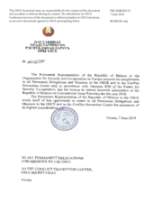 Information Exchange by the Delegation of Belarus on Conventional Arms Transfer