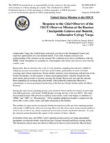 Statement by the Delegation of the United States of America in response to the report by the Chief Observer of the OSCE Observer Mission at Two Russian Checkpoints on the Russian-Ukrainian Border