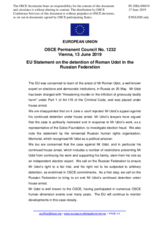 Statement by the Romanian EU Presidency on the detention of Mr. R. Udot in the Russian Federation