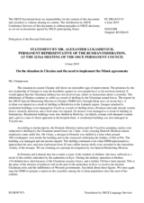 Statement by the Delegation of the Russian Federation on the situation in Ukraine and the need to implement the Minsk agreements