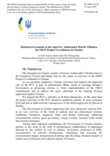 Statement by the Delegation of Ukraine in response to the report by the OSCE Project Co-ordinator in Ukraine, Ambassador Henrik Villadsen