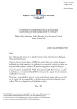 Statement by the Delegation of Norway on the International Day for the Elimination of Sexual Violence in Conflict, observed on 19 June 2019