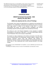 Statement by the Romanian EU Presidency on the outcome of the Joint Investigation Team on the downing of Malaysian Airlines Boeing 777-200 MH17