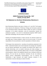 Statement by the Finnish EU Presidency on the parliamentary election in Ukraine held on 21 July 2019