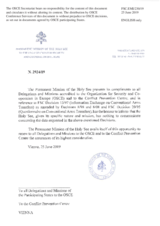 Information Exchange by the Delegation of the Holy See on Conventional Arms Transfer
