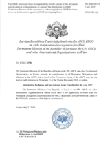 Information Exchange by the Delegation of Latvia on Conventional Arms Transfer