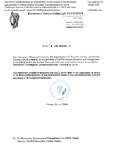 Information Exchange by the Delegation of Ireland on Conventional Arms Transfer