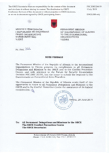 Response by the Delegation of Albania to the Questionnaire on Participating States’ Policy and/or National Practices and Procedures for the Export of Conventional Arms and Related Technology