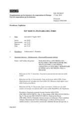 Giornale della 921a Seduta plenaria del Foro di cooperazione per la sicurezza