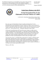 Statement by the Delegation of the United States of America on the International Day for the Elimination of Sexual Violence in Conflict, observed on 19 June 2019
