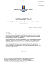 Statement by the Delegation of Norway in response to the report by the Head of the OSCE Mission to Skopje, Ambassador Clemens Koja