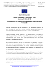 Statement by the Finnish EU Presidency on the 24th anniversary of the genocide in Srebrenica, Bosnia and Herzegovina