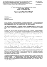 Statement by H.E. Mr. Tomas Petricek, Minister of Foreign Affairs