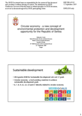 Presentation by Ms. Aleksandra Vucinic, Head, Group for Circular and Green Economy, Sector for Strategic Planning and Projects, Ministry of Environmental Protection