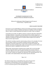 Statement by the Delegation of Norway in response to the report by the Head of the OSCE Mission in Kosovo, Ambassador Jan Braathu