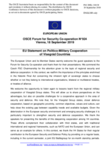 Statement by the Finnish EU Presidency in response to the presentations by Lieutenant General J. Zůna, by Mr. M. Sklenár, by Mr. T. Śmigielski, and by Colonel A. Szöllősi