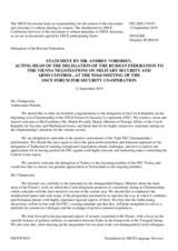Statement by the Delegation of the Russian Federation in response to the opening statement by H.E. Mr Martin Povejšil, Deputy Minister of Foreign Affairs for Security and Multilateral Issues of the Czech Republic