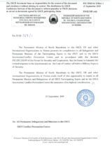 Response by the Delegation of North Macedonia to the Questionnaire on the Code of Conduct on Politico-Military Aspects of Security