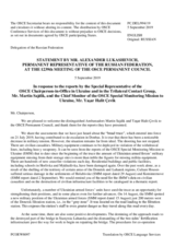 Statement by the Delegation of the Russian Federation in response to the update by Ambassador Martin Sajdik and to the report by Ambassador Yaşar Halit Çevik